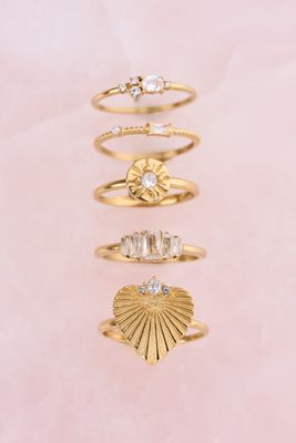 My Jewellery Ring heart stripe strass OS Goud
