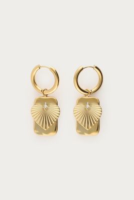 My Jewellery Earrings hoops square heart Goud