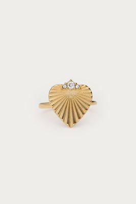 My Jewellery Ring heart stripe strass Goud