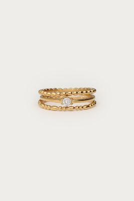 My Jewellery Ring triple strass dots Goud