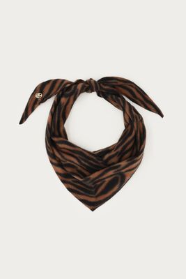 My Jewellery Scarf triangle tiger 120x30 Bruin