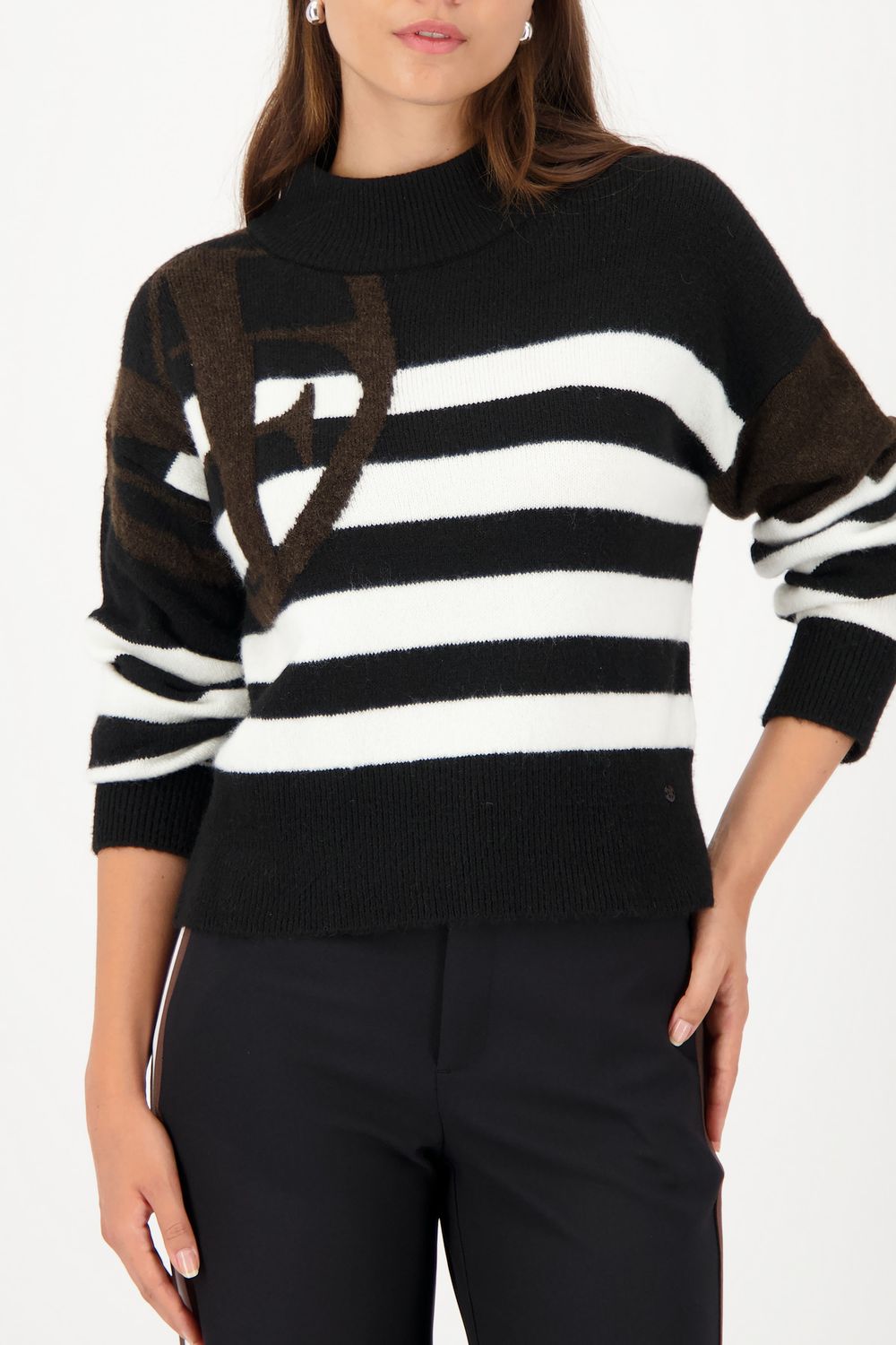 Monari Pullover schwarz ringel Zwart