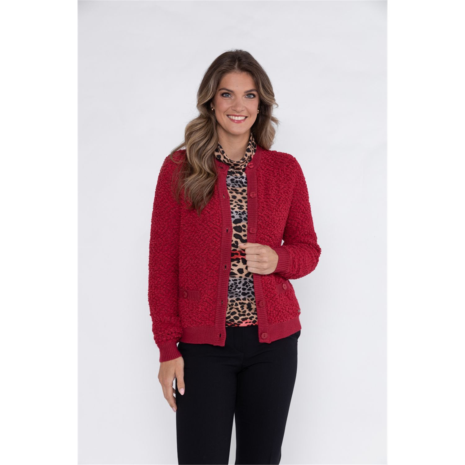 Roberto Sarto Vest ronde hals Rood