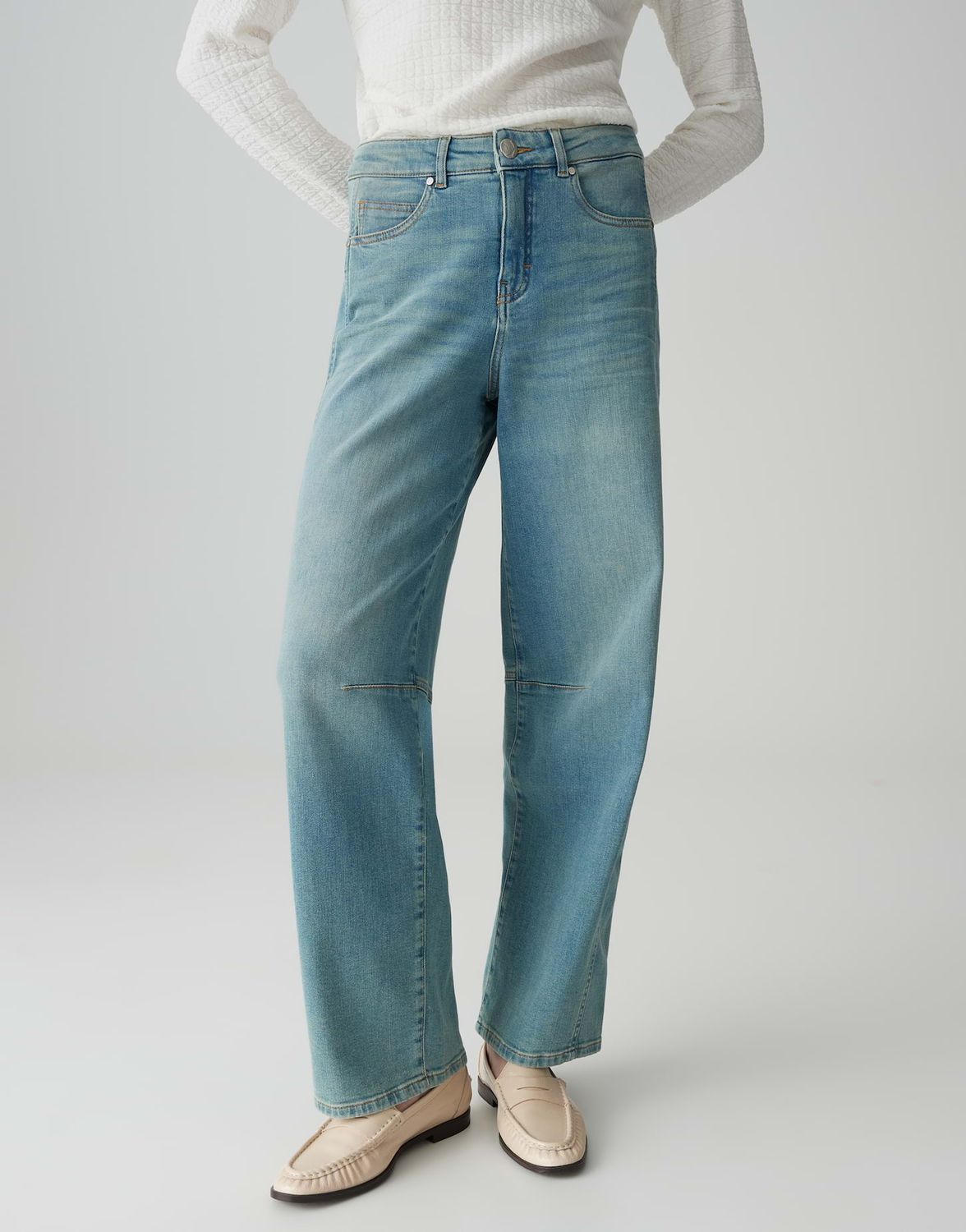 Opus Pants Melly branch Blauw