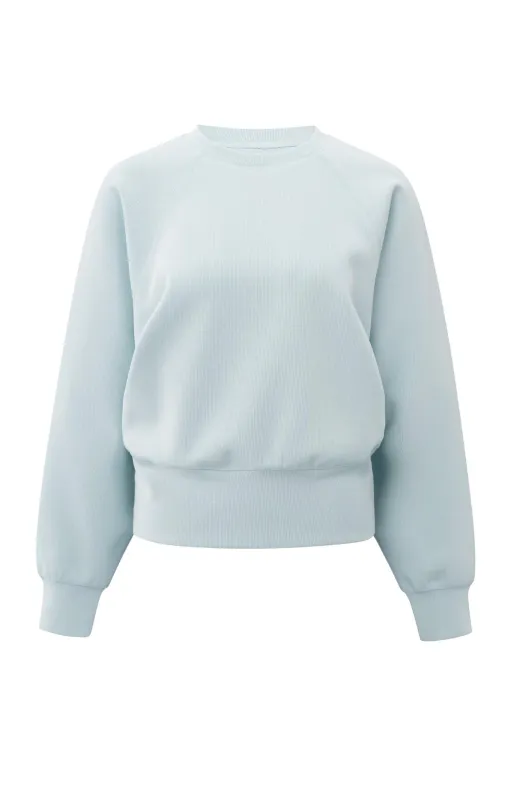 YaYa Fijngeribde raglan sweater Grijs