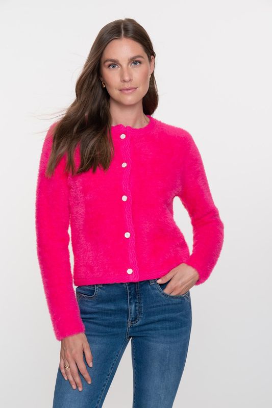 Geisha Cardigan hairy Roze
