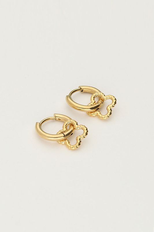 My Jewellery Earring hoops mini clover Goud