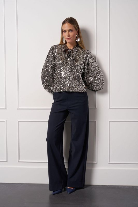 Studio Anneloes Blom 2way sequins top Grijs