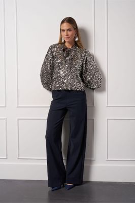 Studio Anneloes Blom 2way sequins top Grijs