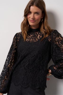 Studio Anneloes Veda lace top Zwart
