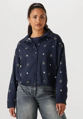 Nukus Newport Blouse Embroidery Blauw