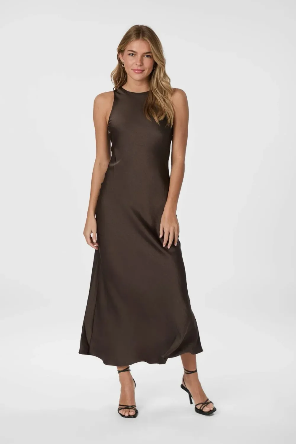 Neo Noir Celinie Heavy Sateen Dress Bruin