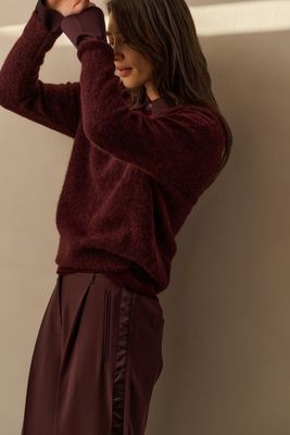 Yaya Zachte trui met V-hals en lange mouwen