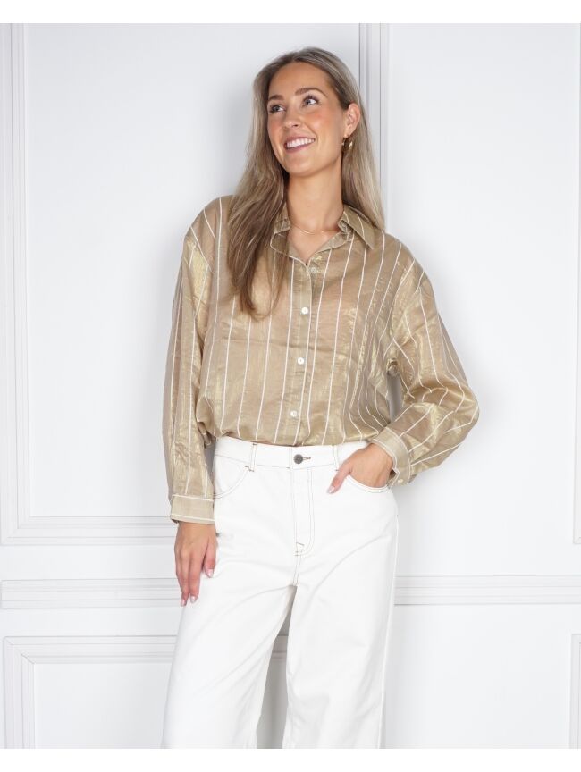 Nukus Iris Blouse Stripe Ecru