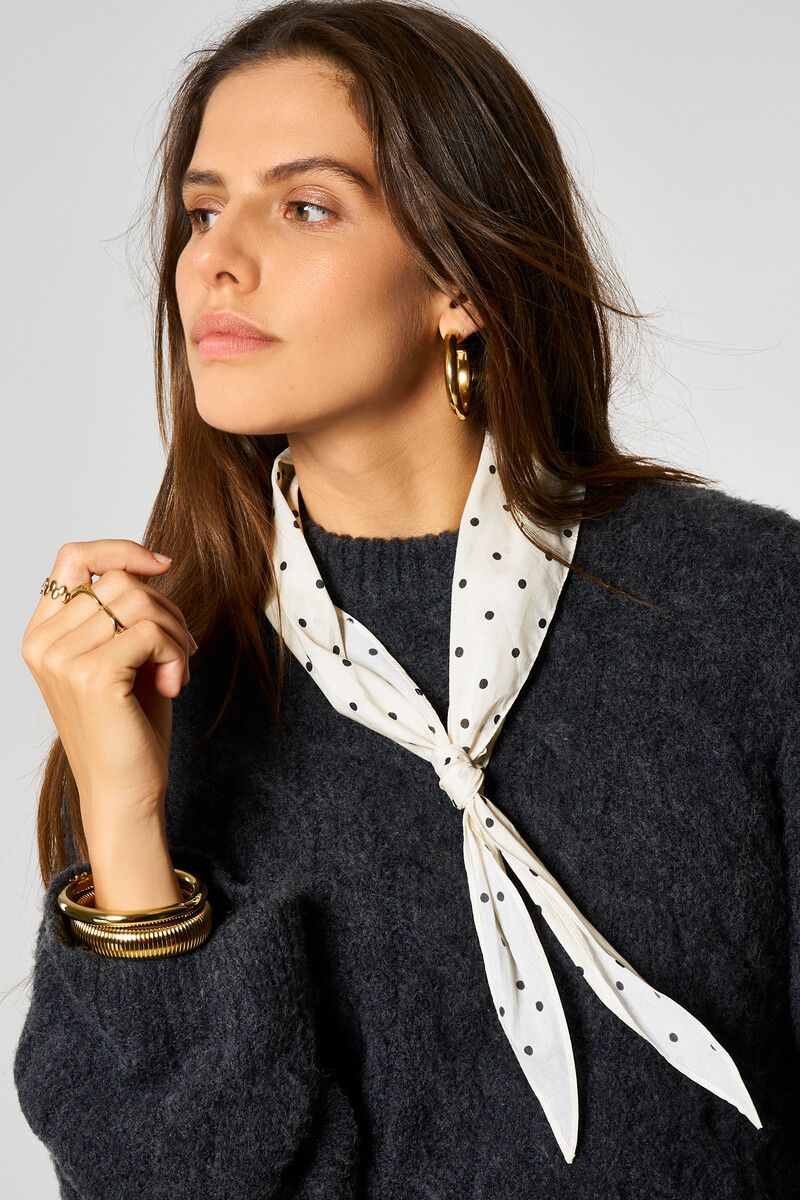 My Jewellery scarf polkadot white