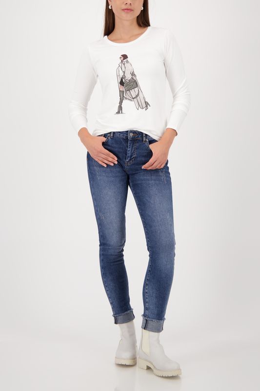 Monari shirt lange mouw met print