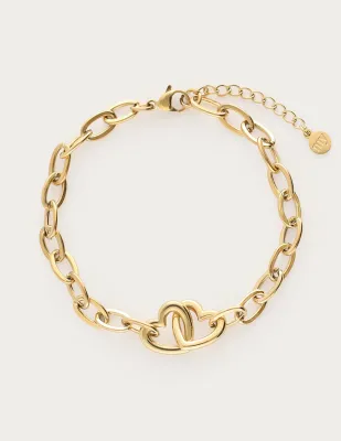 My Jewellery Armband twee hartjes Goud
