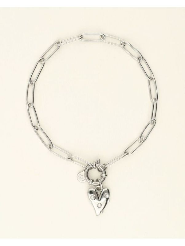 My Jewellery Bracelet pearls &amp; heart Zilver