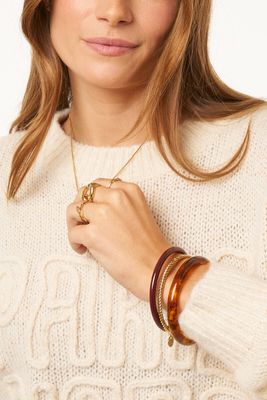 My Jewellery bracelet set resin brown burgundy Goud