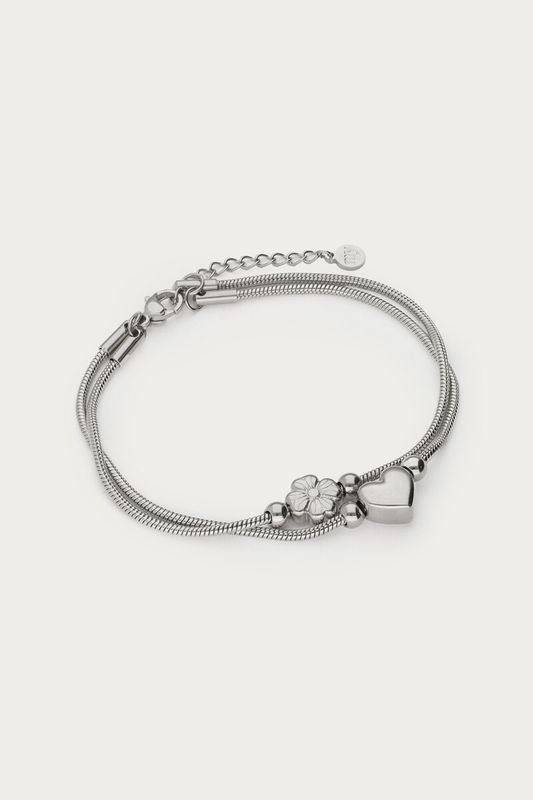 My Jewellery Gratitude bracelet heart &amp; clover Zilver