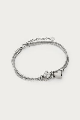 My Jewellery Gratitude bracelet heart &amp; clover Zilver