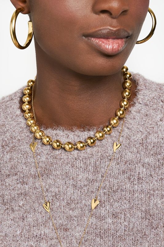 My Jewellery Necklace chunky dots 2 sizes Goud