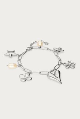 My Jewellery Bracelet chain heart flower pearl Zilver