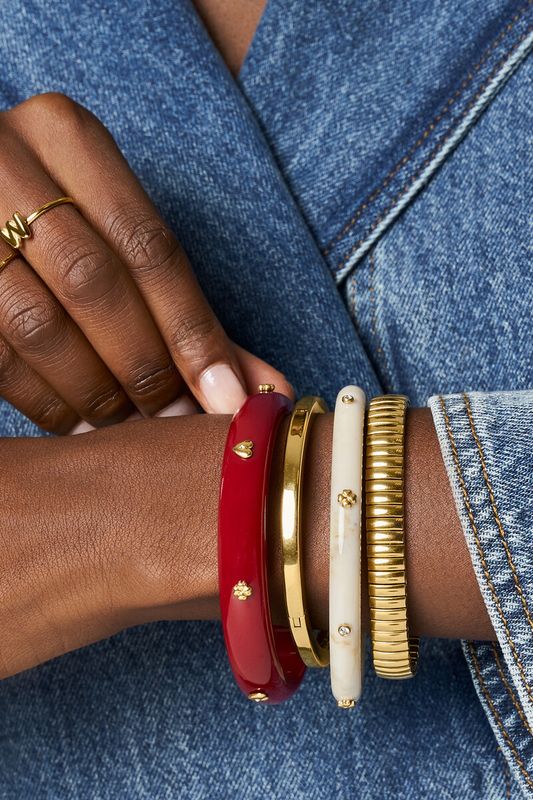 My Jewellery bangle resin studs burgundy Goud