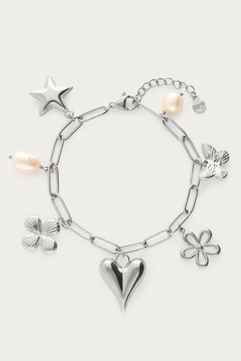 My Jewellery Bracelet chain heart flower pearl Zilver