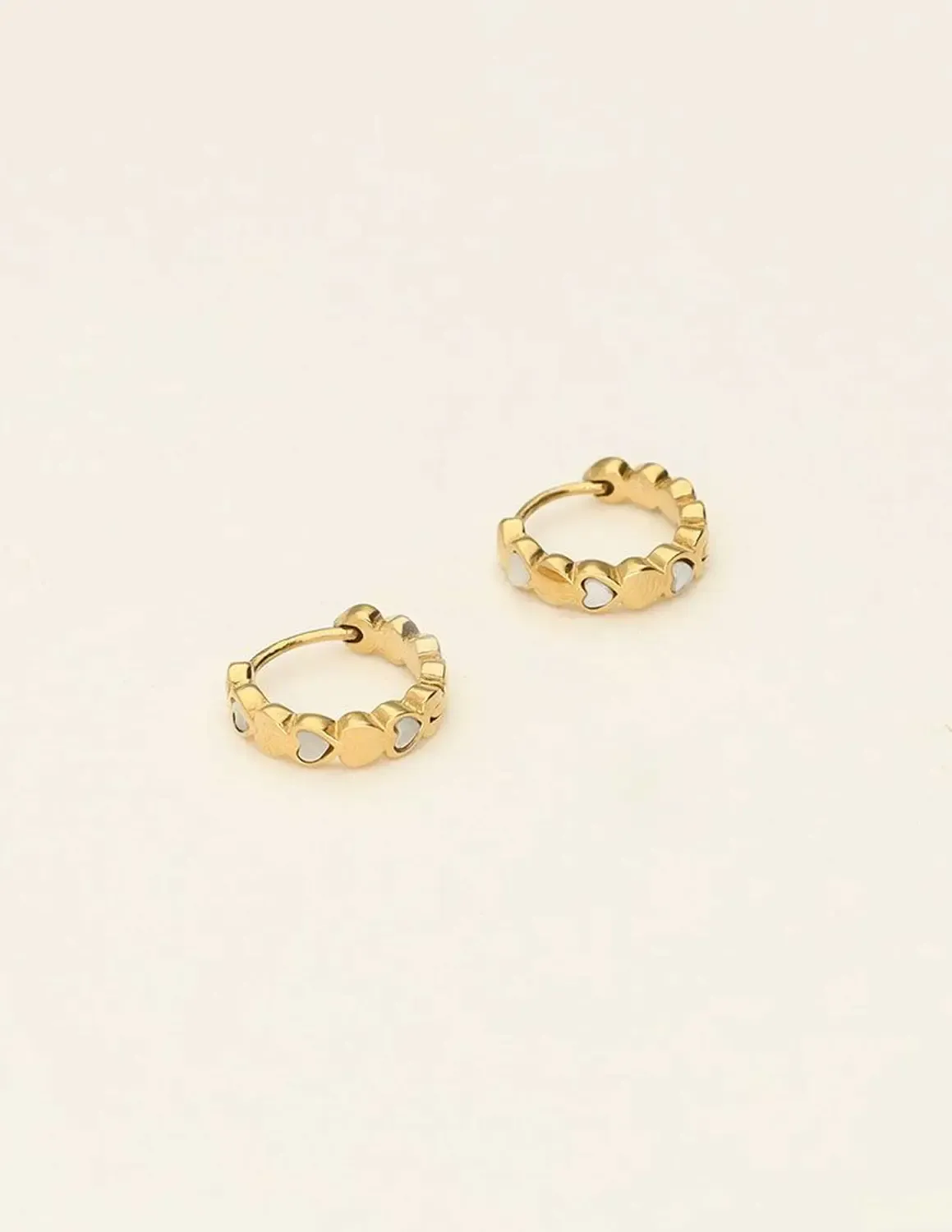 My Jewellery Earrings hearts pearls Goud