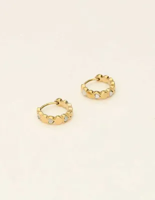 My Jewellery Earrings hearts pearls Goud