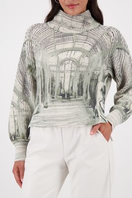 Monari Pullover trui met print Groen