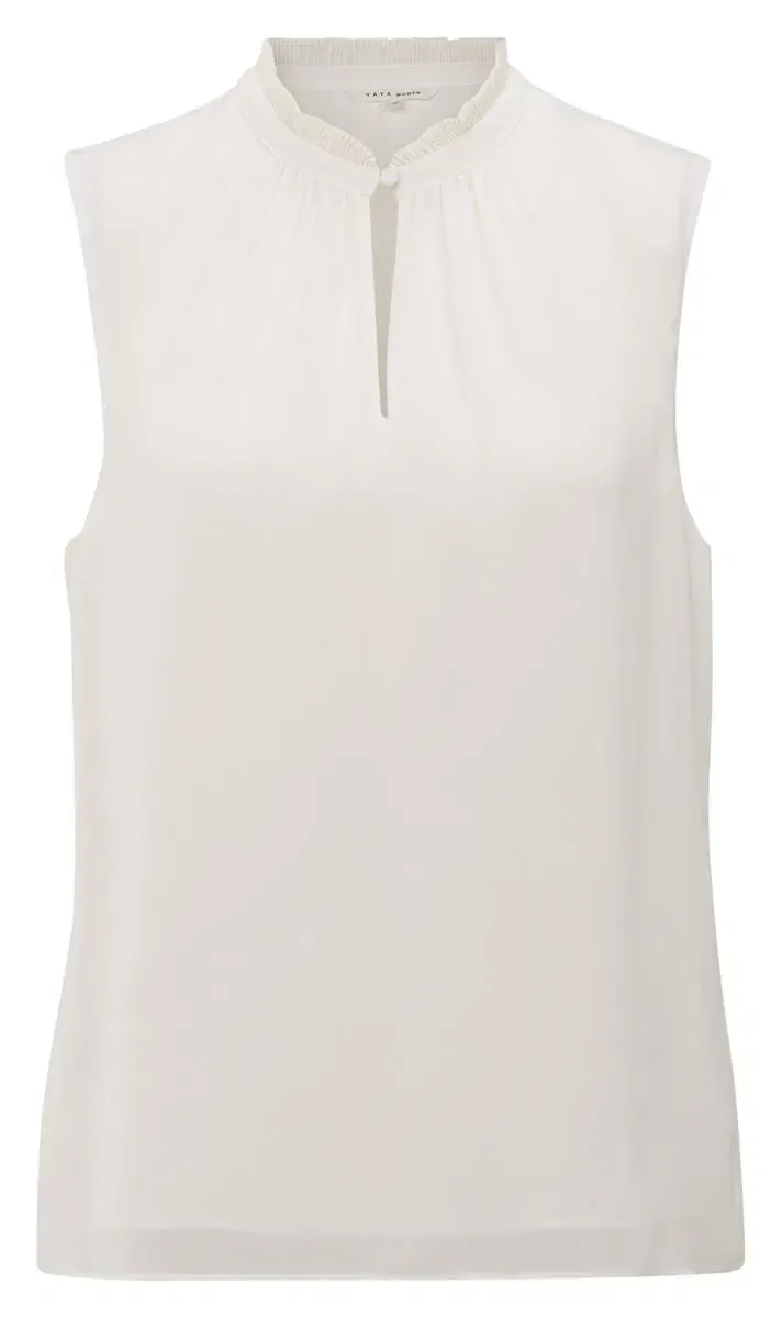 YAYA Top met plooikraag Beige