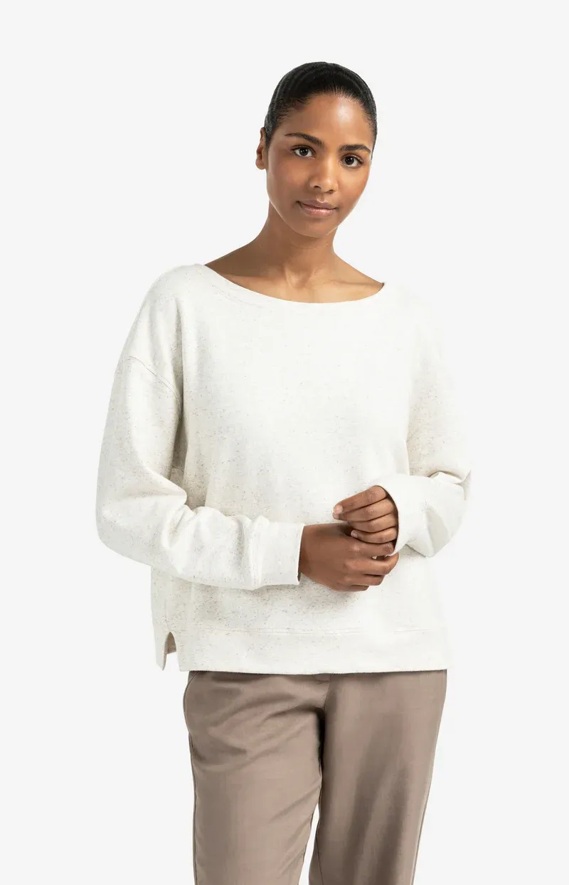 YAYA Gemeleerde sweater Ecru