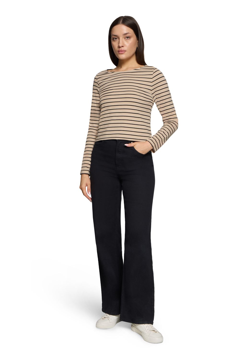 So Cosy shirt met strepen Beige