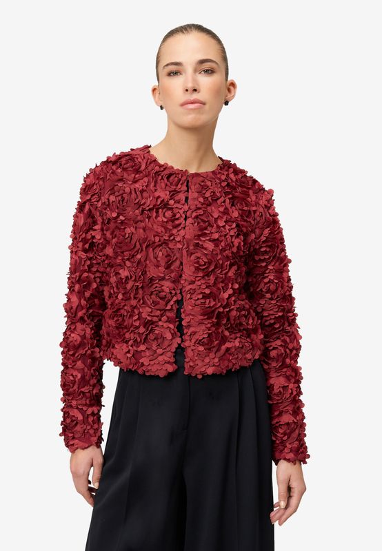 Zero Bolero-Jacke mit 3D Blumen Rood