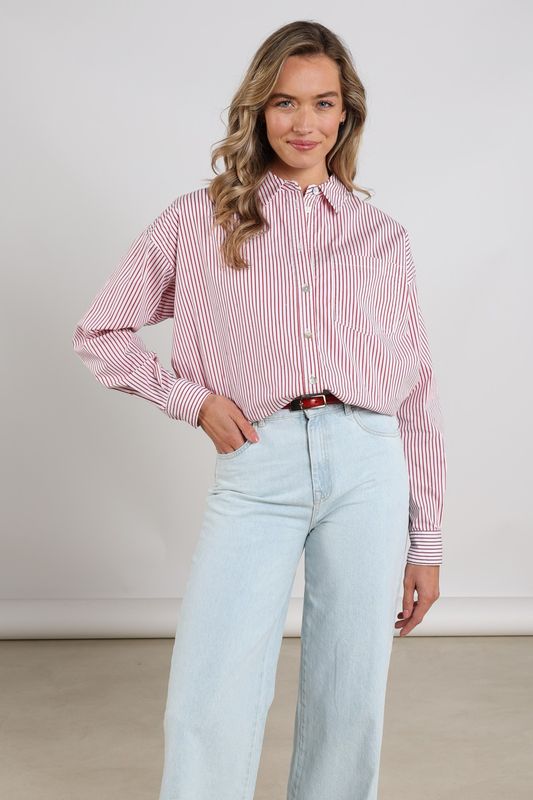 Nukus Ariana Blouse Stripe Rood