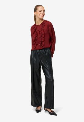 Zero Chiffonbluse mit Volants Rood