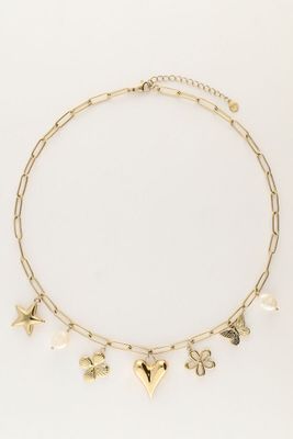 My Jewellery Necklace pink beads multi charms