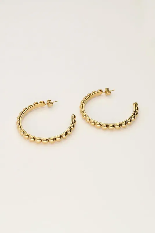 My Jewellery Earrings hoops dots medium Goud
