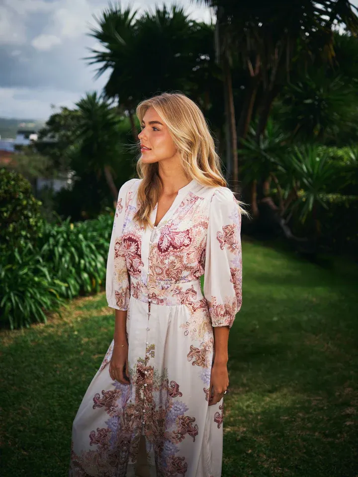 Neo Noir  Dress Ecru