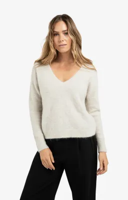 YAYA  Zachte trui met V-hals Grijs