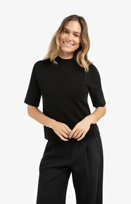 YAYA Trui met knoopsluiting achter Zwart