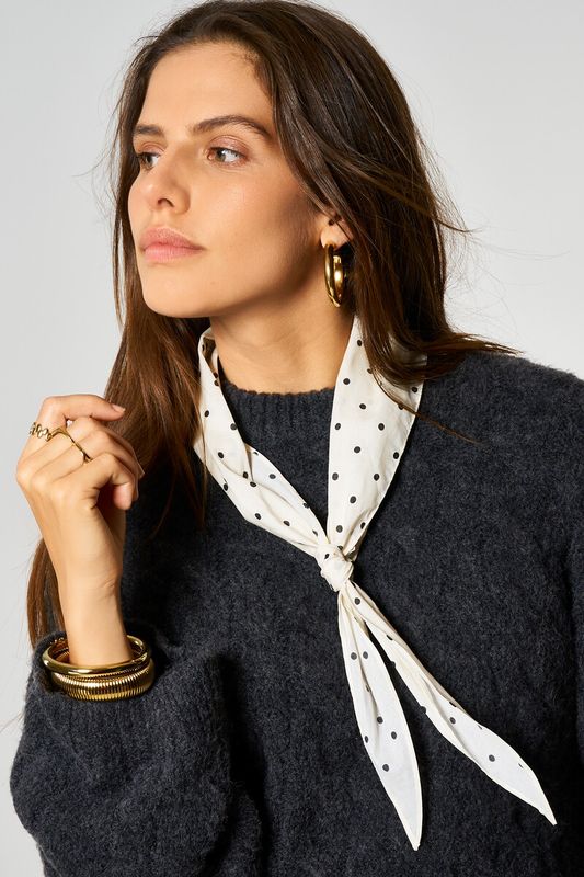 My Jewellery scarf polkadot white