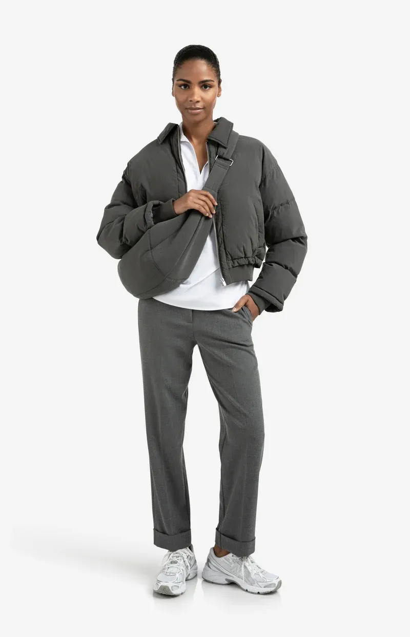 YAYA Gewatteerde korte jas Zwart