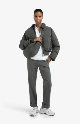 YAYA Gewatteerde korte jas Zwart