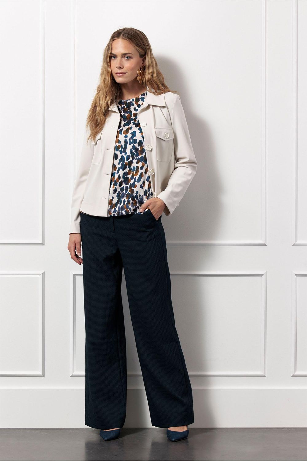 Studio Anneloes Lexie waffle trousers Blauw