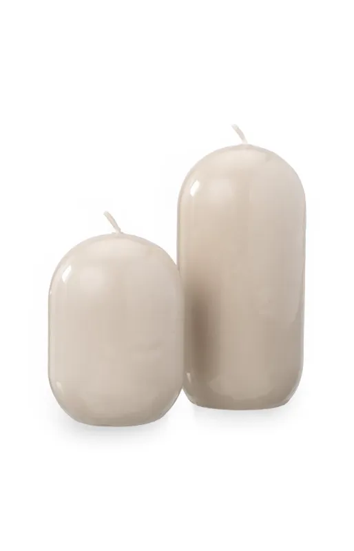 YAYA Glanzende capsulekaars Beige