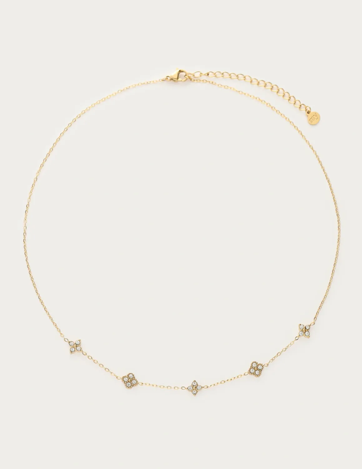 My Jewellery Necklace strass 5 clovers Goud