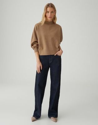 Opus Pilas Fijn gebreide trui in vleermuismodel